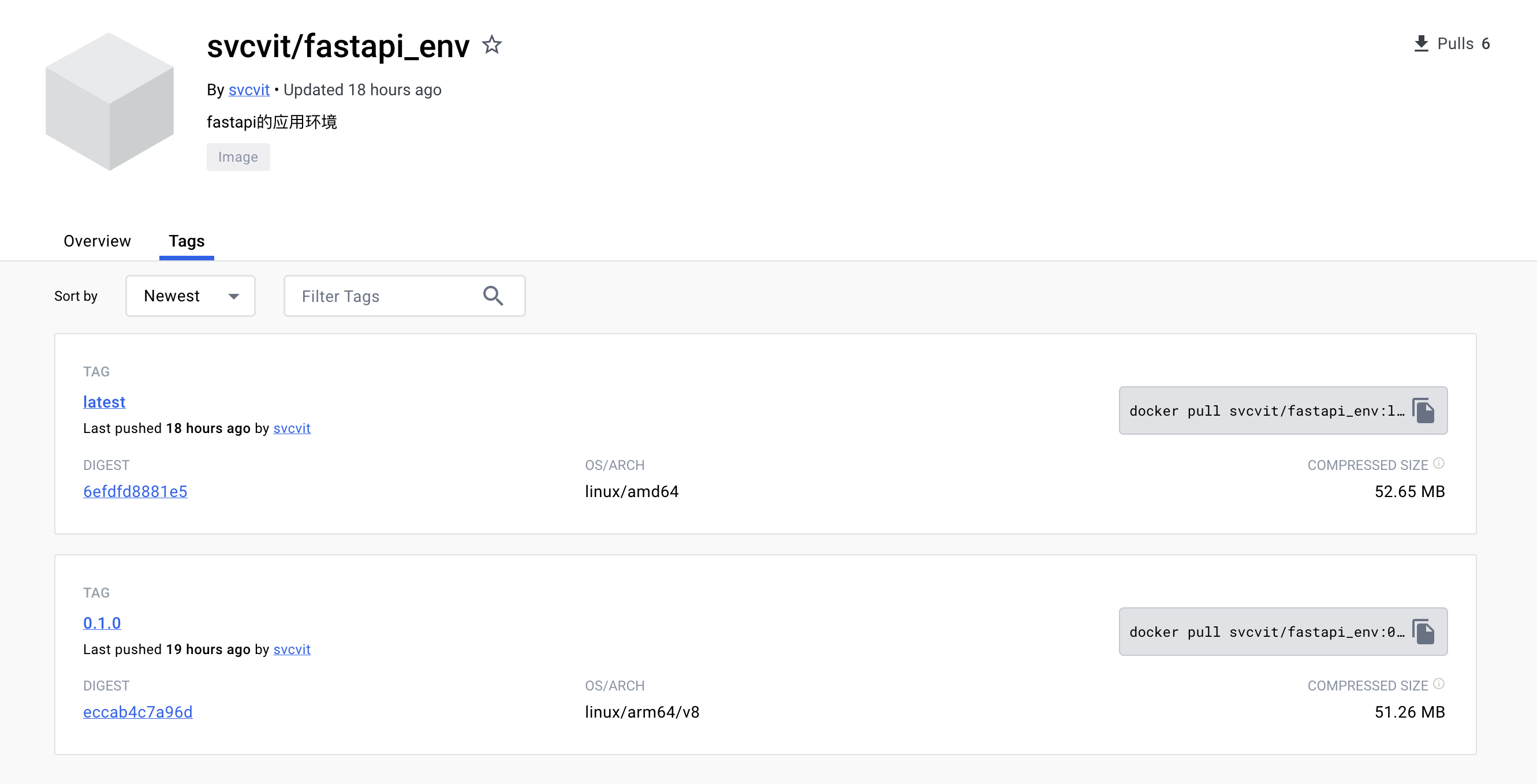 docker-hub页面
